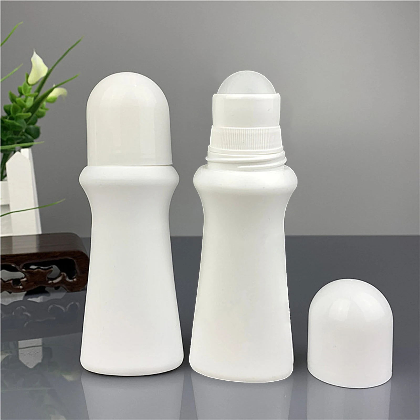 4pcs Empty Refillable Roll On Bottles Roller Bottle Plastic Rollerball