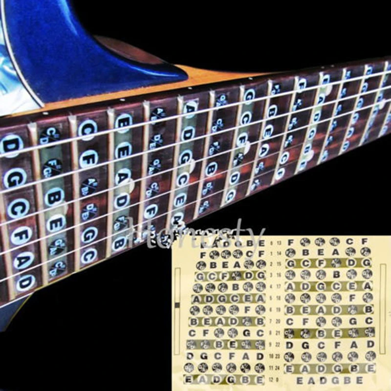 Этикетки для нот гитар Fret Scale Mark Learning Music наклейки музыкальных инструментов
