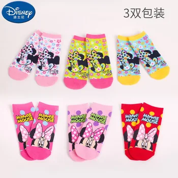 

Disney Mickey Minnie Socks Autumn Cotton Socks Short Thin Socks Kid Children Girl Socks Cute Cartoon Printed Sock 3-10years Old