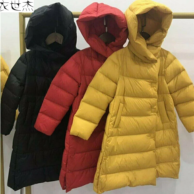 

Winter New Children's Clothing Down Jacket Cap Boys and Girls White Duck