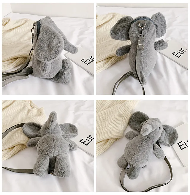 

2019 Winter New Style WOMEN'S Bag Cute mao rong bao Convenient Shoulder Bag Cartoon Animal xiao xiang bao