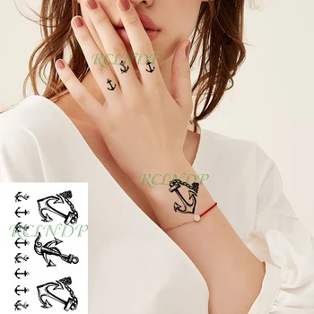 

Waterproof Temporary Tattoo Sticker Ship Anchor Fake Tatto black Fashion Flash Tatoo Wrist Foot Hand Arm For Girl Women Men kid