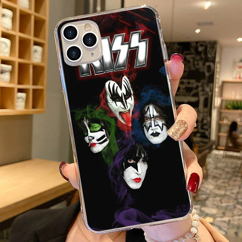 Soft TPU Phone Case For iPhone 13 Pro 12 Mini 11 XS Max 7 8 6 6s Plus SE2020 X XR KISS Band Transparent Silicone Cases Cover case iphone 13 pro max