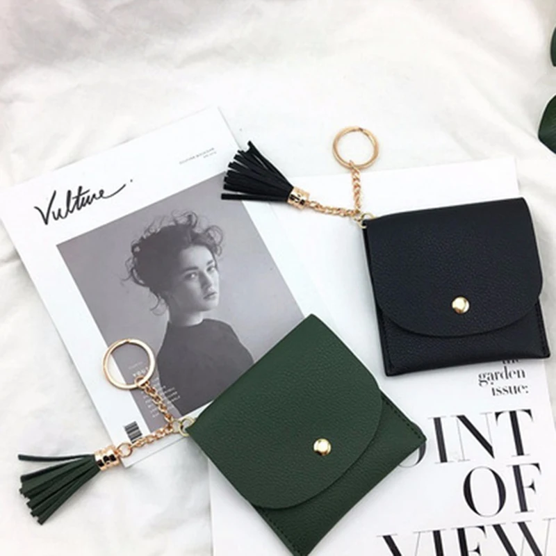 

2020 New Slim Mini Wallet Female Lady Short Solid Women Wallets Money Bag Hasp PU Leather Small Coin Purse Card Hold Girl Gift
