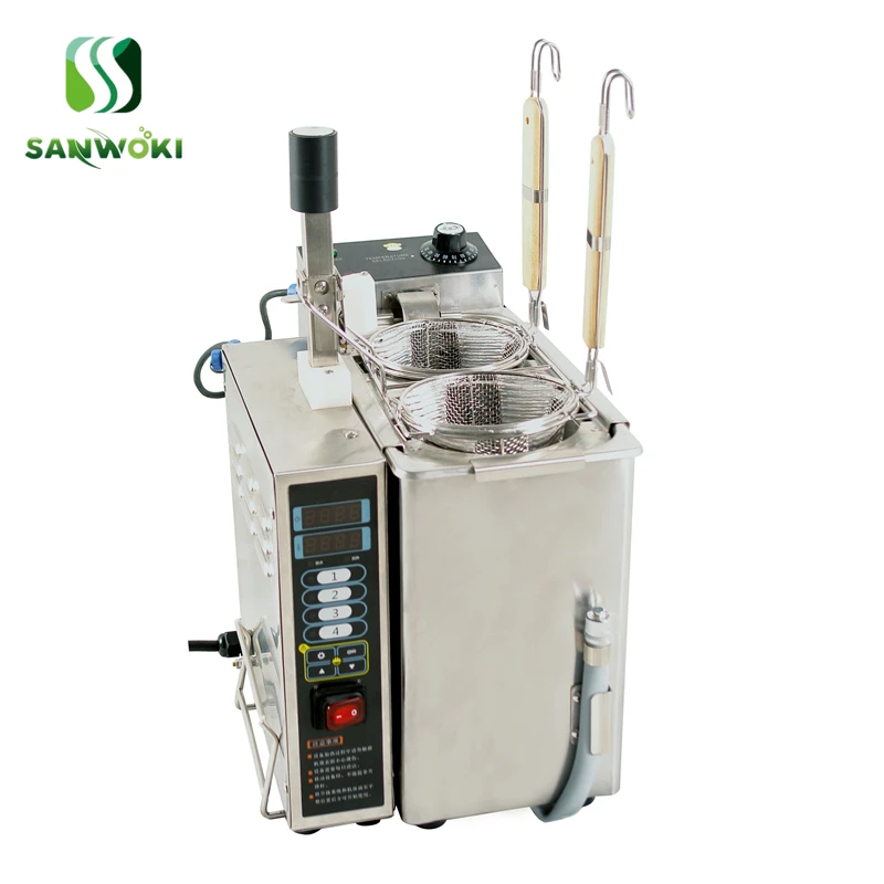 

Commercial Pasta Cooker 6L Countertop Electric Noodle Cooker With 3 Baskets Automatic Basket Lighting noodle cooking machine
