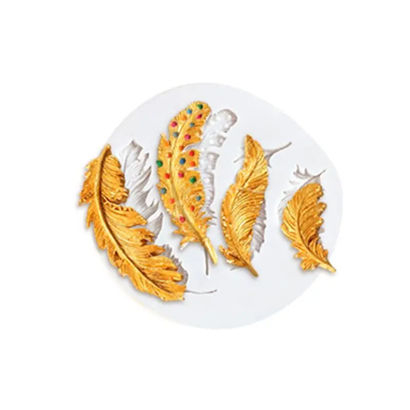 

6pcs/set 3D Feather Silicone Fondant Mold Cake Chocolate Decorating Baking Mould X3UC