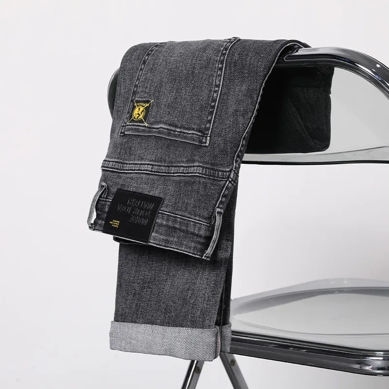 

2021 New Vintage Distressed Men's Business Jeans High Quality Regular Fit Stretch Denim Pants Male Brand Trousers