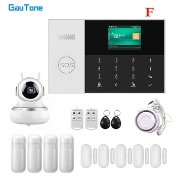 

GauTone WiFi GSM Home Security Smart Alarm System APP Remote Control Arm Disarm with PIR Motion Detector HD IP Camera