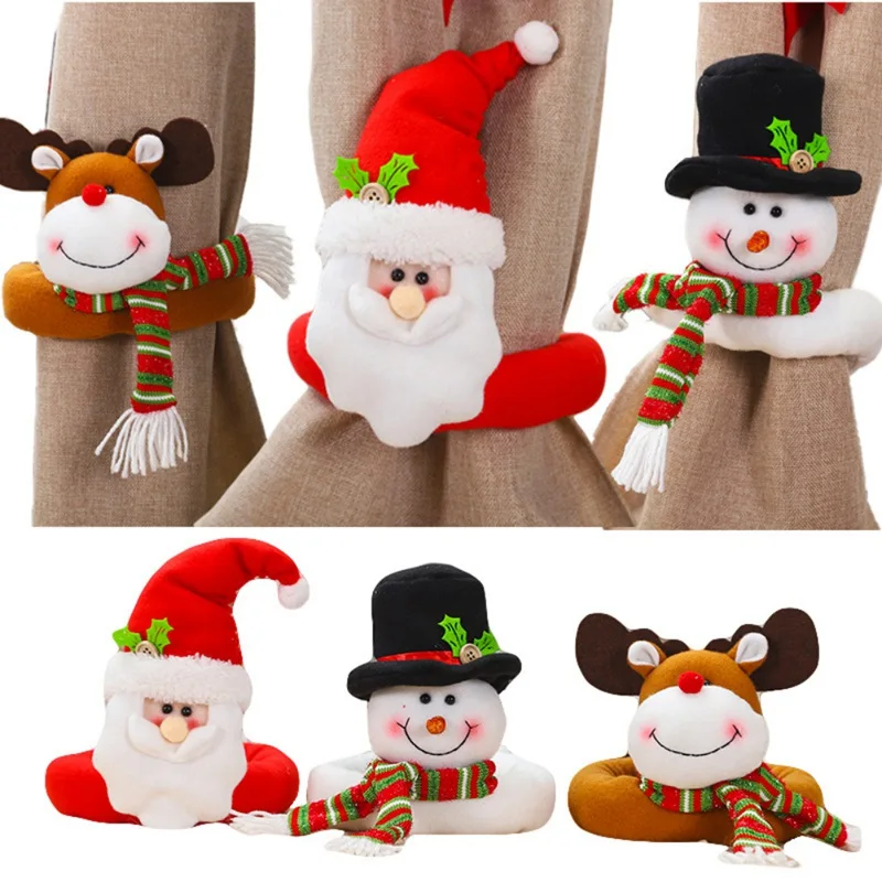 New Year Christmas Decoration Cute Santa Deer Snowman Doll Window Ornament Portable Xmax Doll Decor for home kids gift