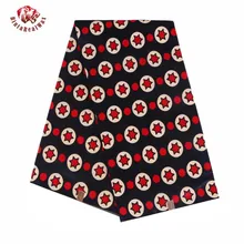 Африканская восковая ткань с принтом пентаграммы и красной точки, африканская восковая хлопковая ткань, новые модные вечерние ткани 24FS1095