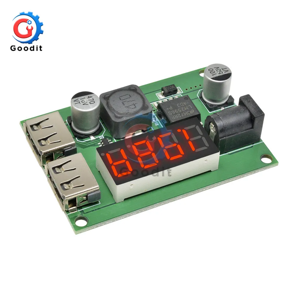Двойной USB DC-DC 12 V/24 V/36 V 5V 3A модуль ldo понижающего преобразователя вольтметр модуль MAX для Автомобильный держатель для телефона на оборудование для энергоснабжения