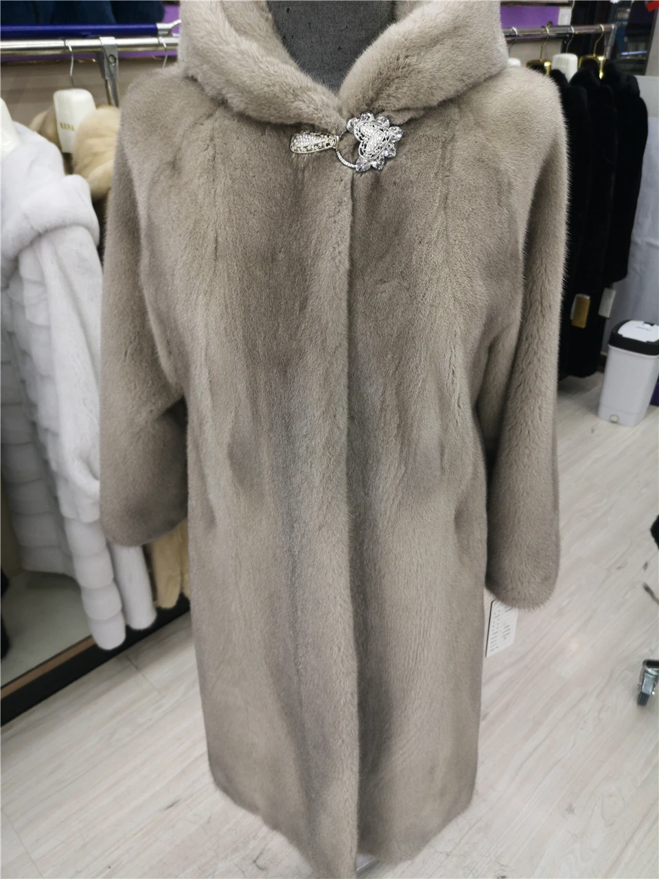 Норковое меховое пальто из натурального меха с капюшоном, женское меховое пальто из норки, зимнее пальто из натурального меха, новое поступление