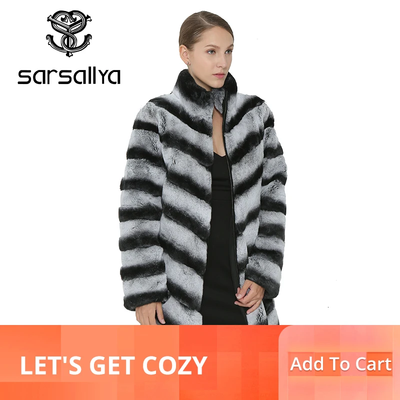 

SARSALLYAWinter Women Rex Rabbit Coat Real Natural Fur Coat Fashion Warm Jacket Real Rabbit Fur Coats Vest Femme Outerwear