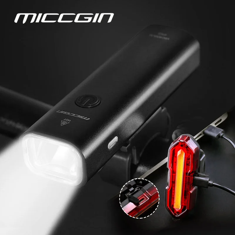MICCGIN светодиодный светильник для велосипеда с подзарядкой от USB 2000 мАч алюминиевый передний задний непромокаемый велосипедный ультра-светильник MTB Фонарь велосипедный светильник