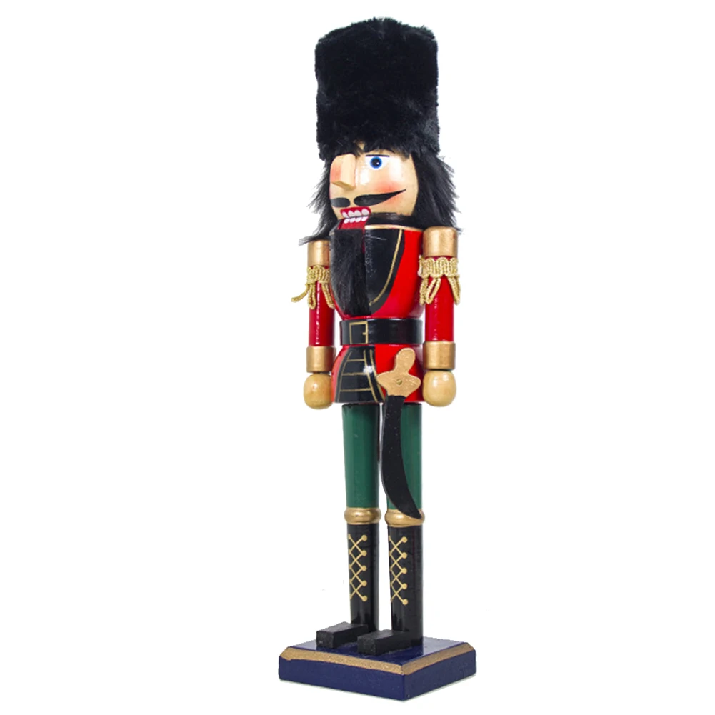 

Children Nutcracker Figurines Kids Toy Decorations DIY Christmas Ornament Table Wooden Colorful Painted Desktop Art Craft