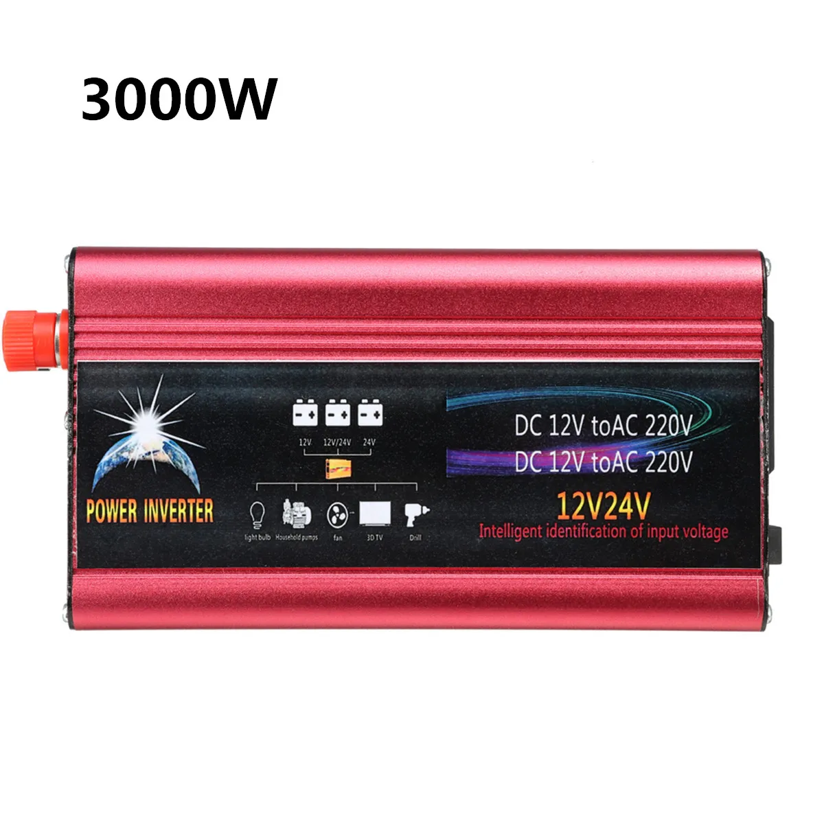 

3000W Car Inverter DC12/24V To AC 220V Power Solar Inverter Modified Sine Wave Power Inverter Car Charger Converter Adapter