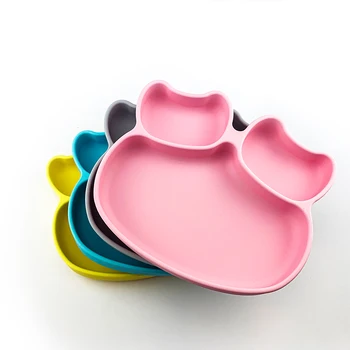 

Baby Silicone Dishes Dining Plate Bowl Tableware Food Dinnerware For Kids plate Suction Cup Fixing BPA Free Feeding Dinner Bowl