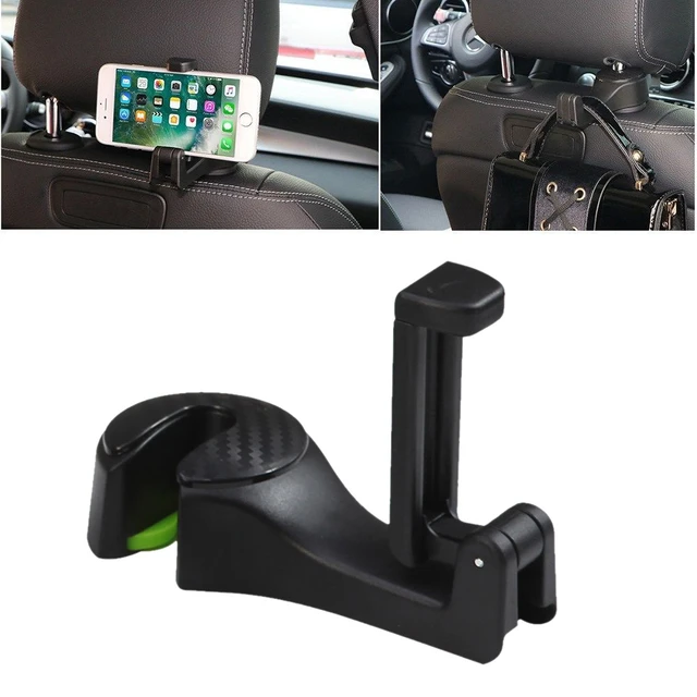 Car Hooks Car Seat Hooks with Phone Holder Universal Car Headrest