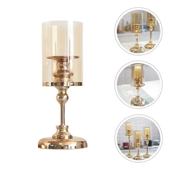 

1pc Retro Candlestick Iron Golden Candle Holder Household Decor Candlestick