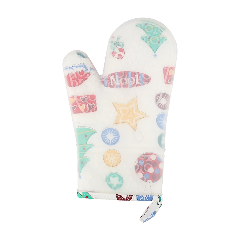 

Christmas Day Non-Slip Oven Mitt Kitchen Gloves Pot Holder For Baking Microwave BBQ Kitchen Heat Resistant Potholders Oven