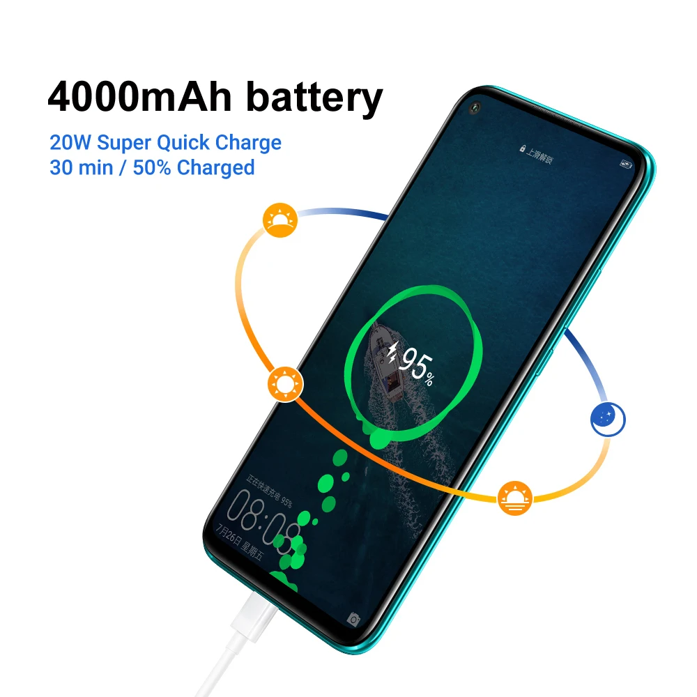 Huawei Nova 5i Pro смартфон 8 ГБ 128 4000 мАч Google Play Смартфон Android 9 0 48MP Quad camera 6 2 &quotFHD +