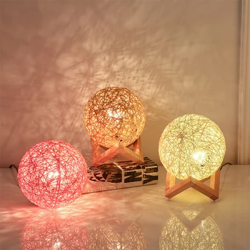 

moon lamp 3D print night light Rechargeable 3 Color Tap Control lamp lights 10 Colors Change Remote LED moon light gift