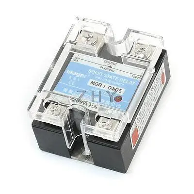 

MGR-1 D4875 DC 3-32V to AC 24-480V 75A Clear Cover SSR Solid State Relay