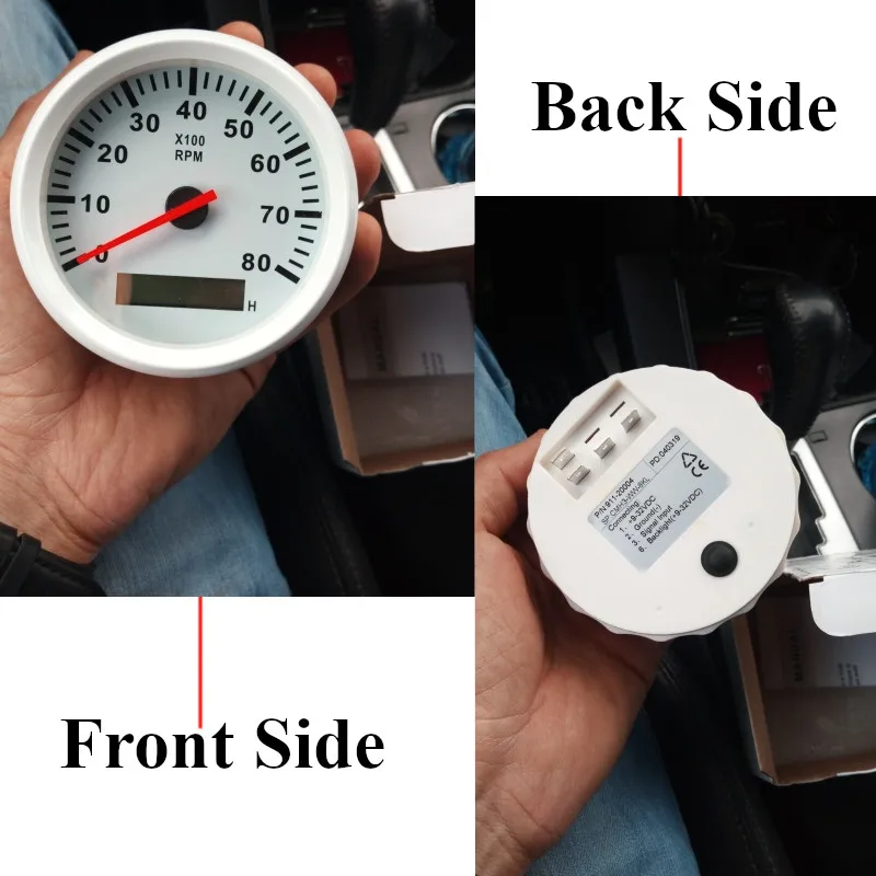 85 мм Лодка Тахометр 3000,4000, 6000,8000 об/мин Тахометр автомобиль Морской Тахометр Манометр с песочным метром 12 В/24 В toerenteller
