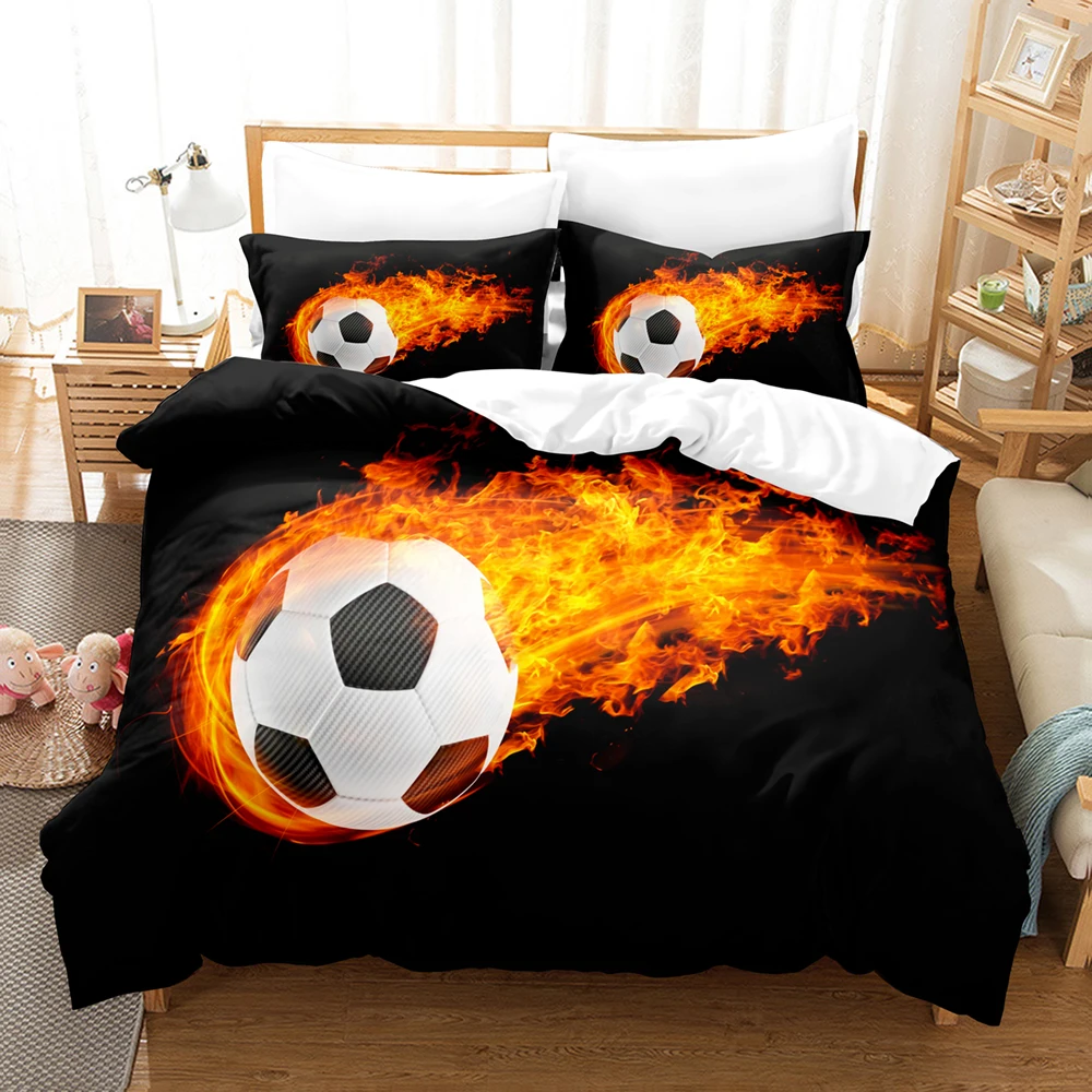 

Football Bedding Set Single Twin Full Queen King Size Sports Enthusiasts Fans Bed Set Children's Kid Bedroom Duvetcover Sets 007