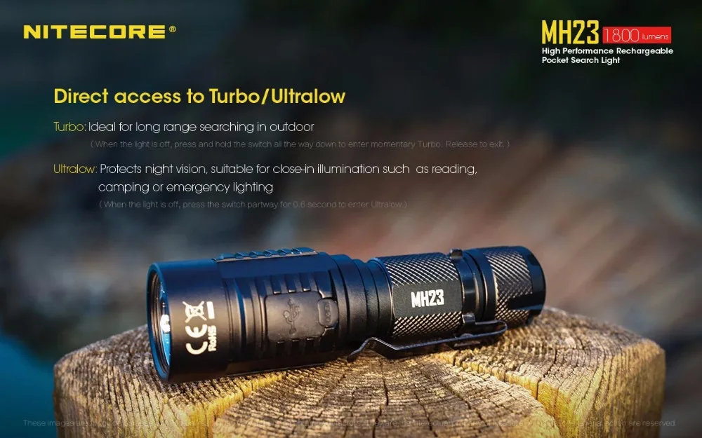 Lanterna para Auto Nova Nitecore Recarregável Bolso Busca Luz 1800lm Cree Xhp35 hd Power Led Defesa Acampamento Resgate Mh23 11 Cheap Lanternas