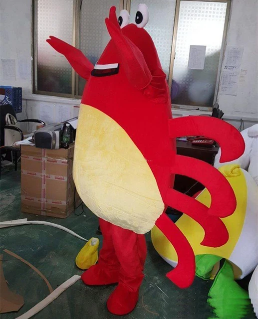 Disfraz de Mascota de cangrejo rojo de alta calidad, disfraz de personaje  de dibujos animados para caminar, tamaño adulto, Envío Gratis - AliExpress