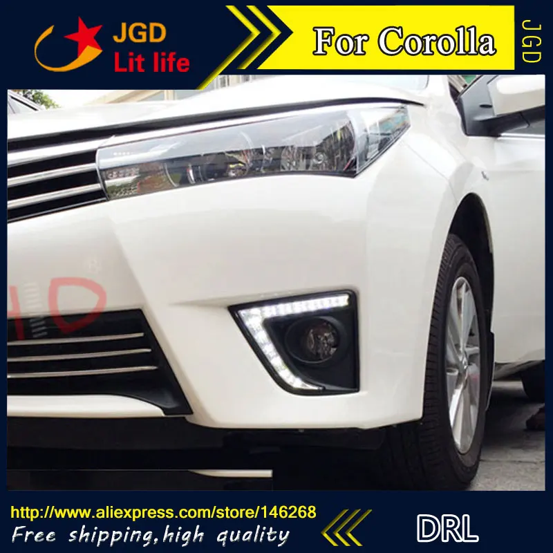 Бесплатная доставка! 12V 6000k LED DRL дневные ходовые огни для Toyota Corolla 2014