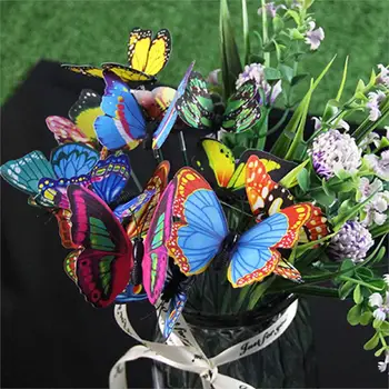 

New 24PCS Artificial Butterfly Garden DIY Art Decorations Simulation Butterfly Stakes Yard Plant Lawn Decor Fake Butterefly Deco