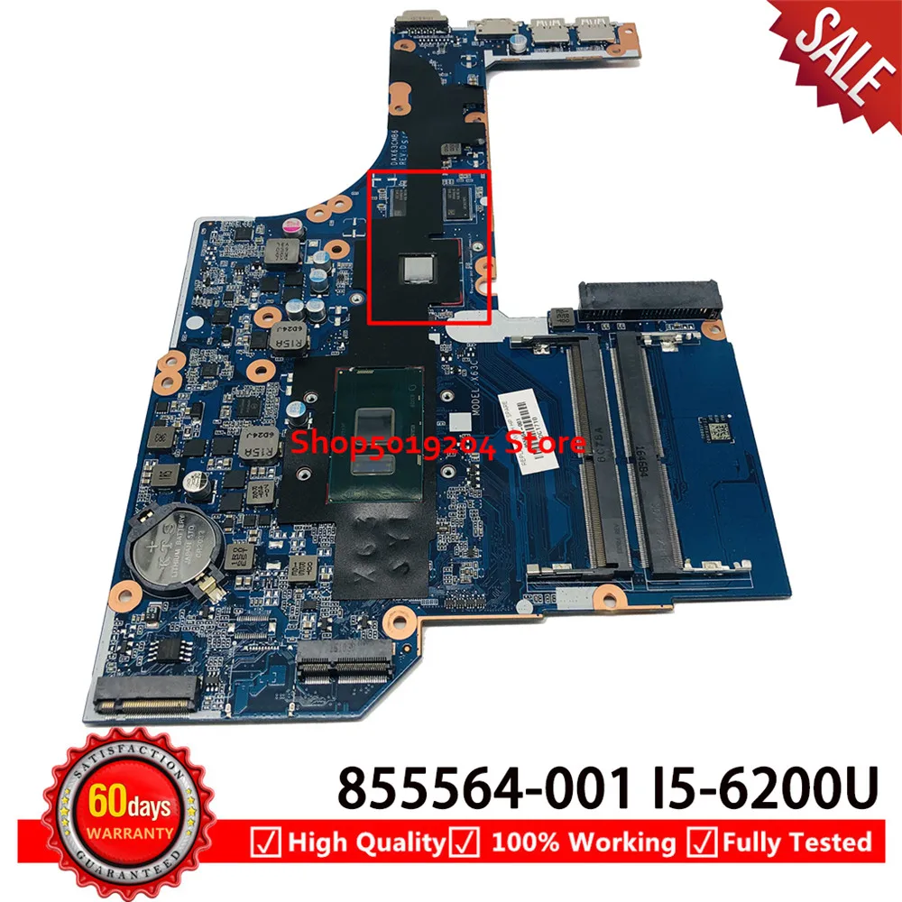 Материнская плата DAX63CMB6D1 для ноутбука HP Probook 450 G3 450-G3 системная SR2EY I5-6200U DDR4 855674-601