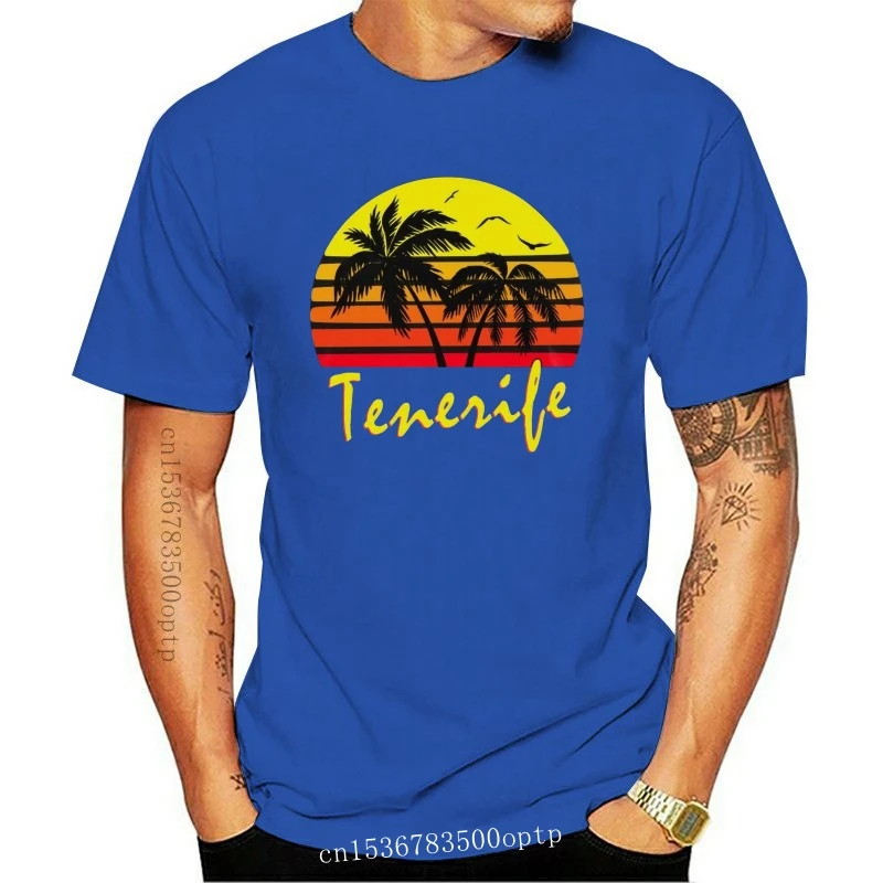 Новая забавная винтажная Мужская футболка Tenerife с принтом солнца женская | одежда
