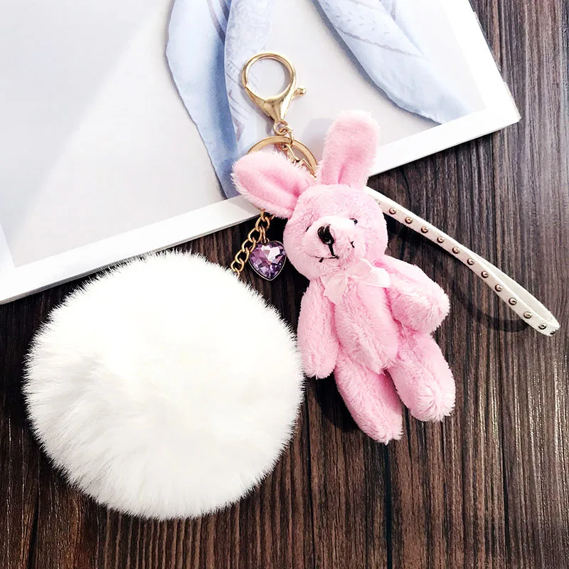 Милый плюшевый брелок Kawaii, мультяшный медведь, кукла, брелок для ключей, автомобиль, женская сумка, подвеска, мягкие игрушки для девочек, подарок для друзей