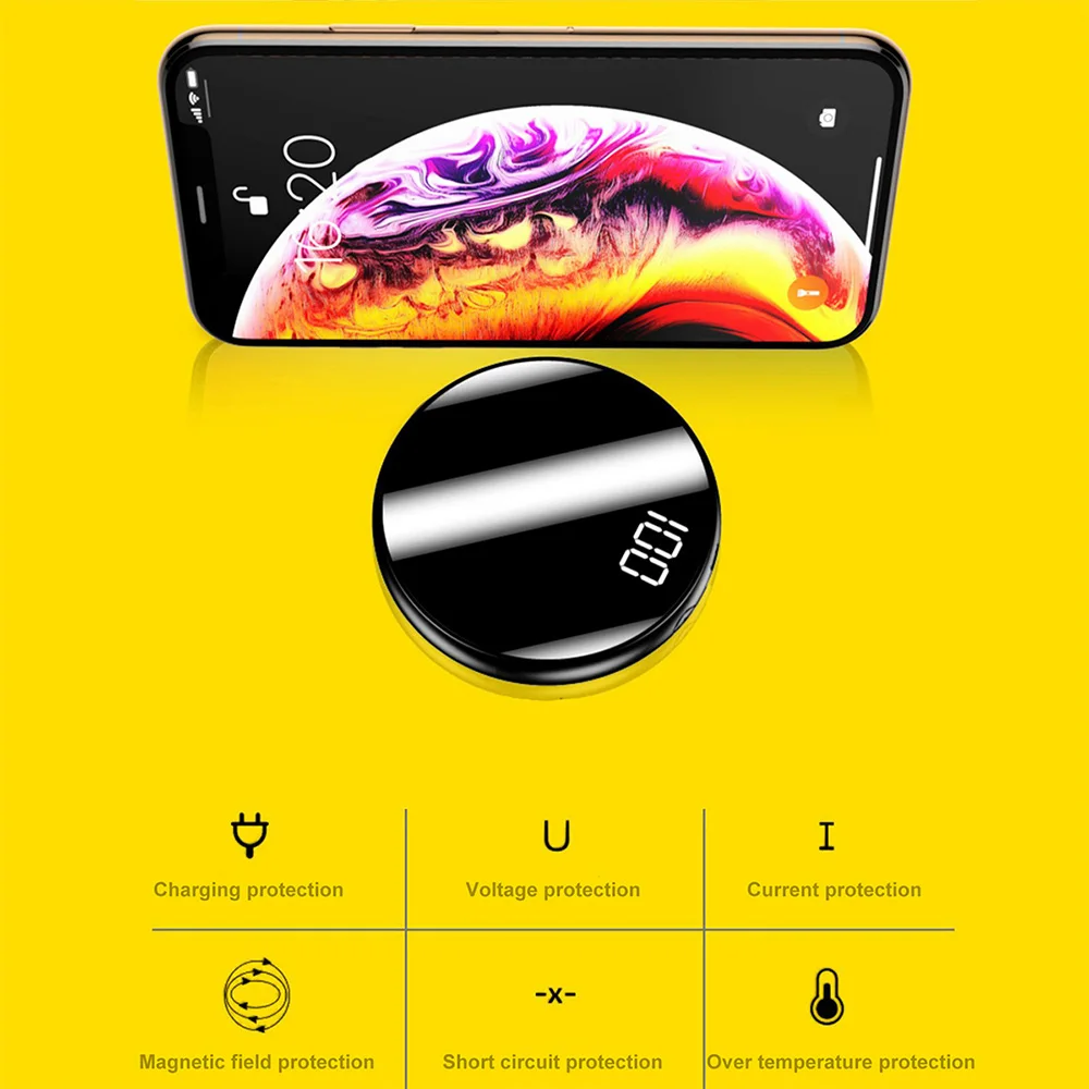 FLOVEME Power Bank 20000mAh Power Bank 10000mAh Dual USB Mirror Portable Charger Mobile External Battery Powerbank 4