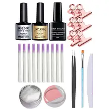 Волокно строитель гель стекловолокно верхнее основание пальто Пинцет пилка для ногтей ультрафиолетовая ручка зажимы набор