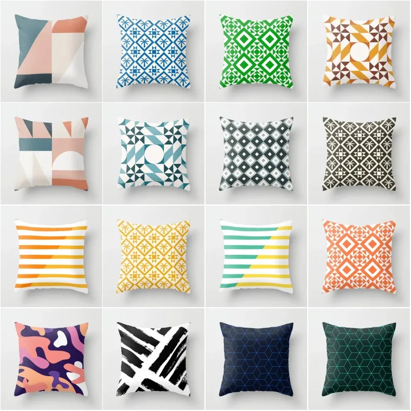 

XUNYU Creative Geometric Printed Pillow Case Cushion Cover Bed Pillowcase for Car Sofa Home Decor 45x45cm YL032