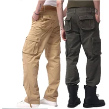 Мужские брюки карго, повседневные мужские армейские брюки с несколькими карманами, военный комбинезон, мужские уличные длинные брюки высокого качества без ремней 46
