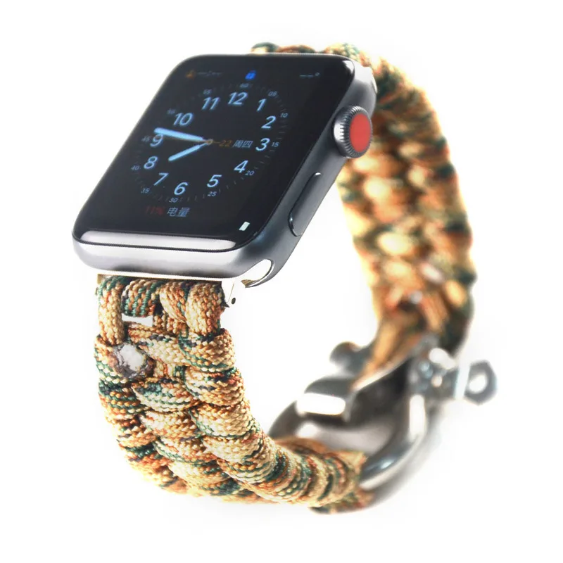 

Rope Watchband for Apple Watch Band 38/42/40/44mm Iwatch Series 4 3 2 1 Weaving Bolt Clasp Bracelet Harajuku Wrist Band