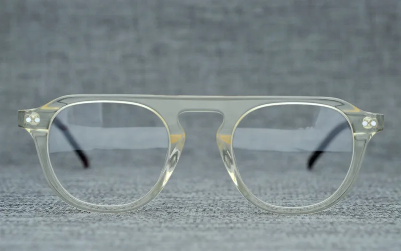 Ацетатная квадратная оправа для очков, мужские винтажные прозрачные оптические оправы для очков, женские прозрачные очки для близорукости по рецепту - Цвет оправы: Light Yellow