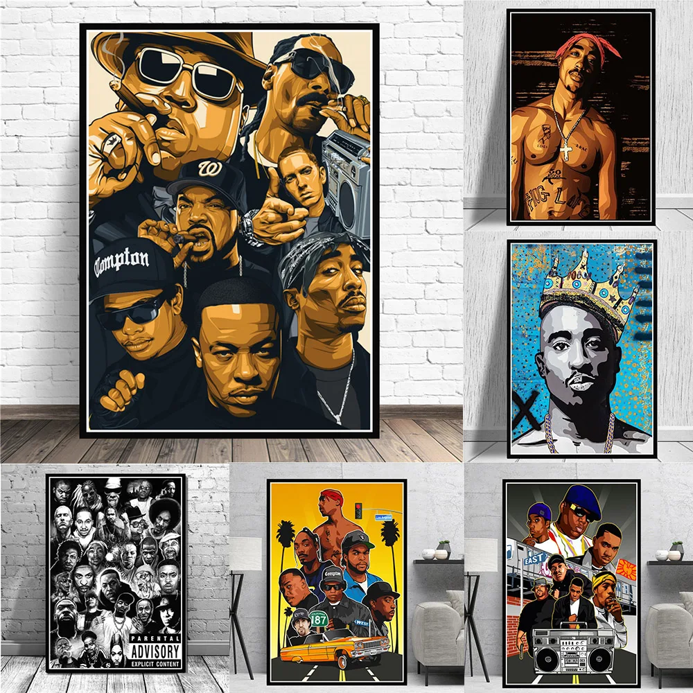 Хип хоп 2PAC Legend Star плакаты и принты раппер звезды холст настенные картины