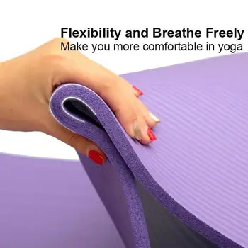 

High Elasticity Yoga Mat NBR Material Lengthened Widened And Thickened Practical Yoga Mat With Straps