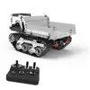 2.4G DIY Stainless Steel RC Dump Truck 10 Channels Assembled Remote Control Tracked Dump Truck Model Crawler Tipper Car Kids Toy 2