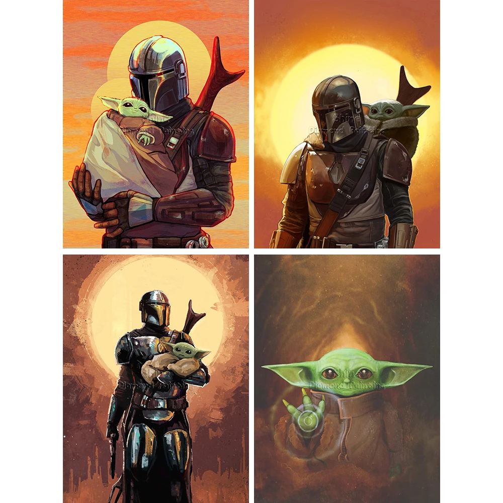 5D Diamond Painting Disney Mandalorian New Arrivals Cartoon Star Wars Baby Yoda Hobby Art DIY Full Drill Mosaic Home Decoration | Дом и сад