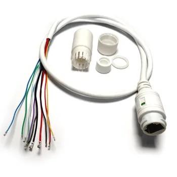 CCTV POE IP 네트워크 카메라 PCB 모듈 비디오 전원 케이블, 길이 60cm, RJ45 암 커넥터, 터미널 포함, 2 개