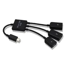 

Data Cable Charge Type-C/Micro Cable 3 in 1 USB C OTG Host Cable Hub Cord Adapter Connector Splitter