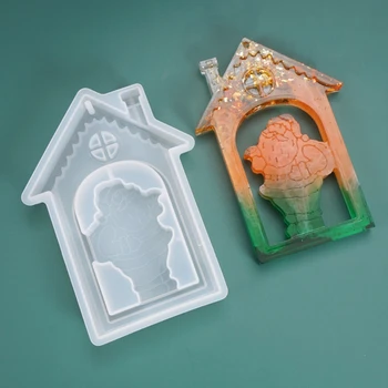 

DIY Christmas Santa Claus Listed Pendant Casting Silicone Mould Craft Decor Jewelry Making Tool Crystal Epoxy Resin Mold