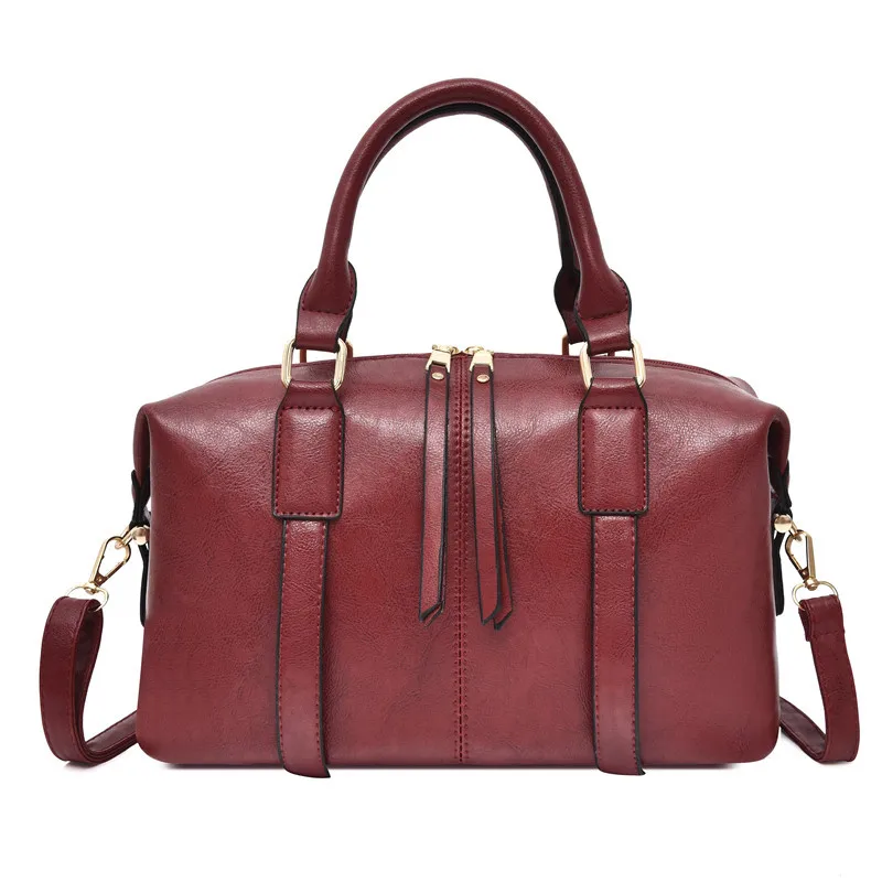 

2019 Summer New Style Women's Large-Volume Contrast Color Retro Handbag Pu Travel guang jie bao